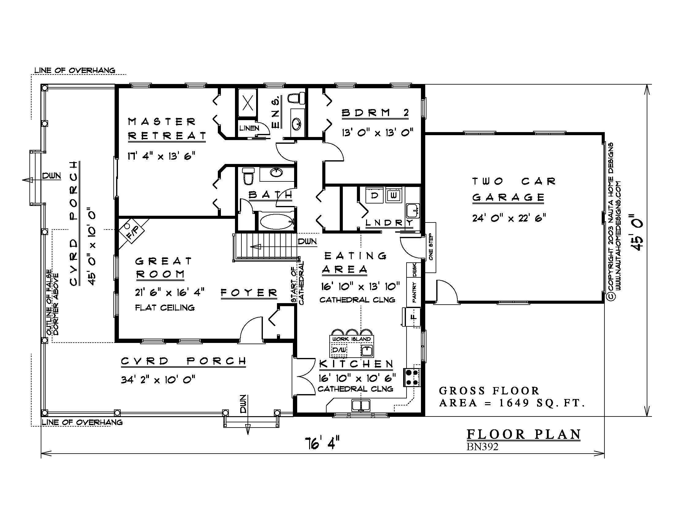 BN392 Custom Designed Bungalow House Plan Nauta Home Designs