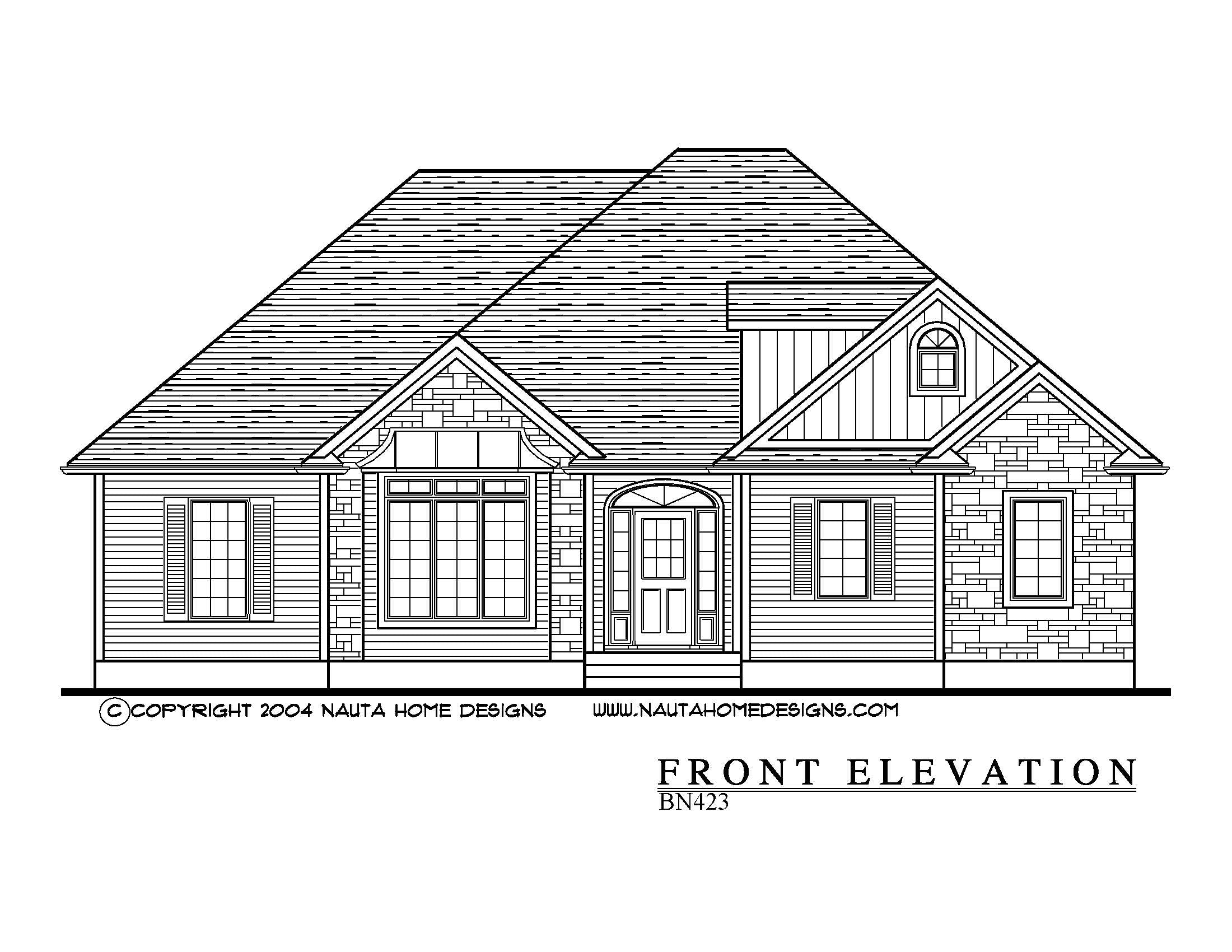 BN423 Custom Designed Bungalow House Plan Nauta Home Designs