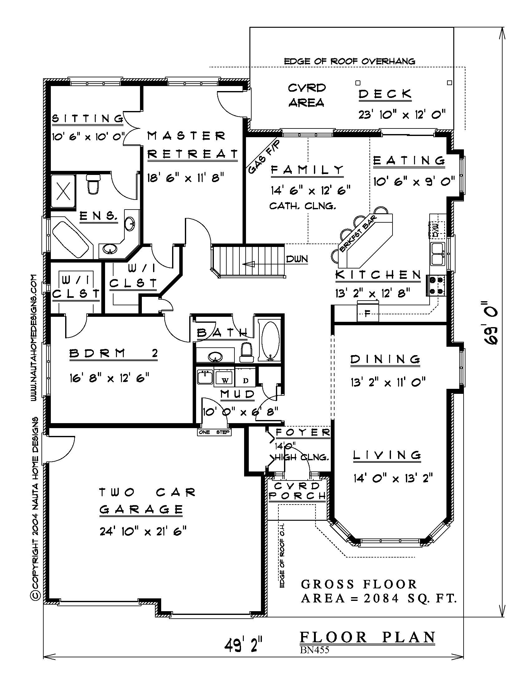BN455 Custom Designed Bungalow House Plan Nauta Home Designs