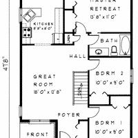 Bungalow House Plan BN296 Floor Plan