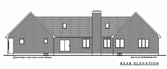 Bungalow house plan BN102 back elevation