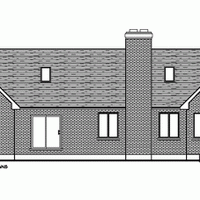 Bungalow house plan BN102 back elevation