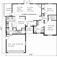 Bungalow house plan BN106 floor plan