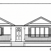 Bungalow house plan BN128 front elevation