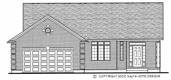 Bungalow house plan BN212 front elevation