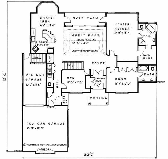 Bungalow house plan BN111 floor plan