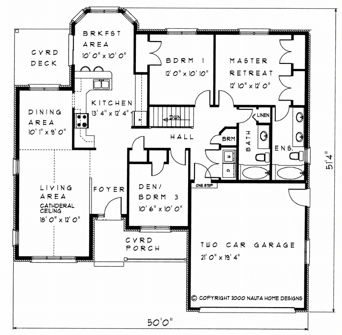 Bungalow house plan BN187 floor plan