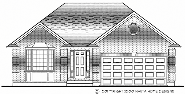 Bungalow house plan BN204 front elevation