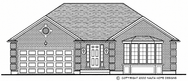 Bungalow house plan BN206 front elevation