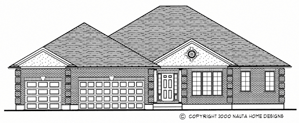 Bungalow house plan BN216 front elevation