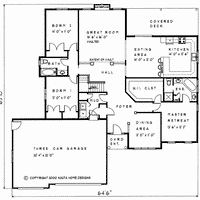 Bungalow house plan BN216 floor plan