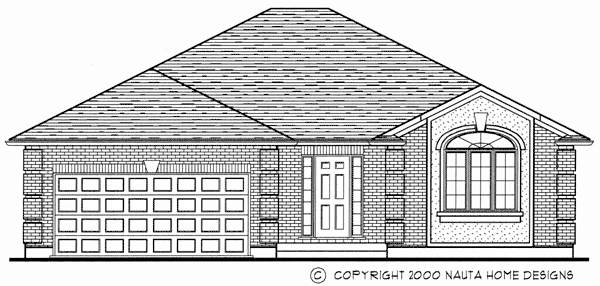 Bungalow House Plan, BN235 Front Elevation