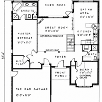 Bungalow House Plan, BN235 Floor Plan
