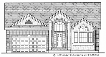 Bungalow House Plan, BN238 Front Elevation