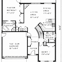 Bungalow House Plan, BN238 Floor Plan