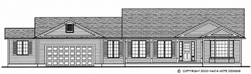Bungalow House Plan, BN240 Front Elevation