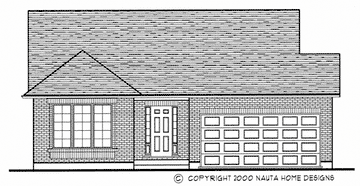 Bungalow House Plan, BN246 Front Elevation