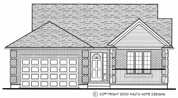 Bungalow House Plan, BN255 Front Elevation