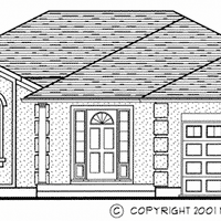 Bungalow House Plan, BN260 Front Elevation