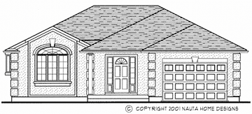 Bungalow House Plan, BN260 Front Elevation