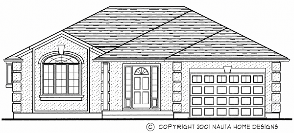 Bungalow House Plan, BN260 Front Elevation