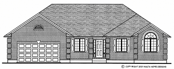 Bungalow House Plan, BN287 Front Elevation