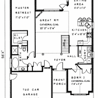Bungalow House Plan, BN291 Floor Plan