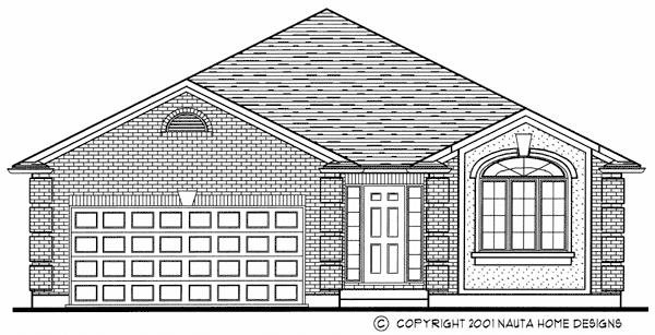 Bungalow House Plan, BN299 Front Elevation