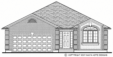 Bungalow House Plan, BN299 Front Elevation
