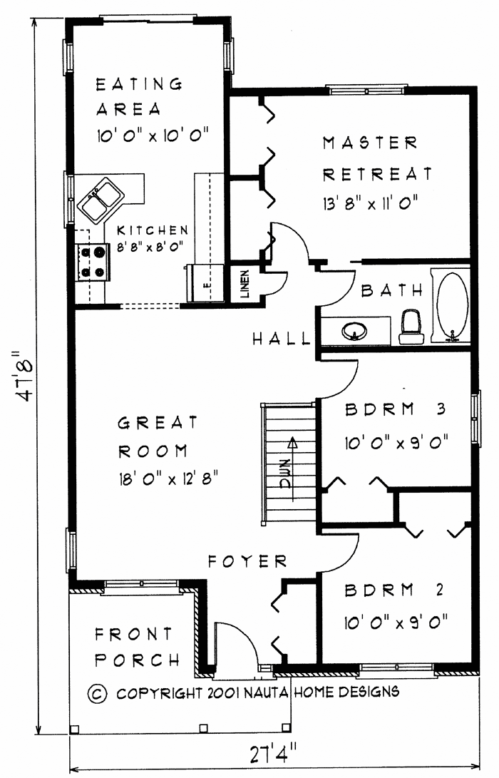 Bungalow House Plan BN300 Floor Plan