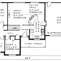 Bungalow House Plan, BN309 Floor Plan