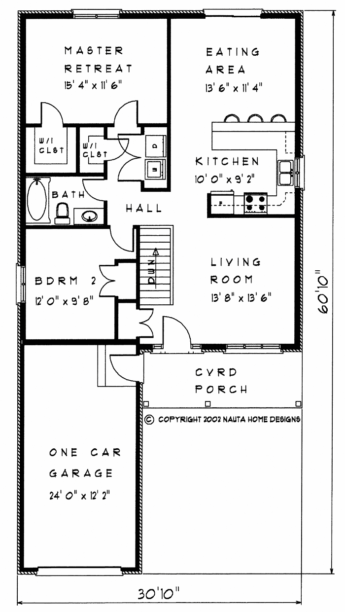 Bungalow House Plan BN323 Floor Plan