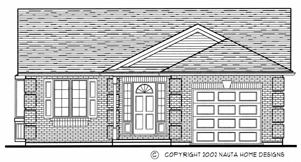 Bungalow House Plan, BN325 Front Elevation