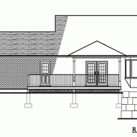 Bungalow House Plan, BN243 Rear Elevation