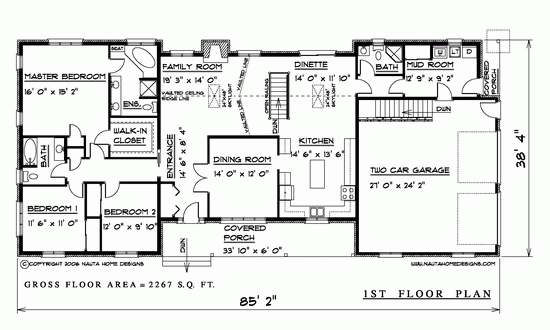 Bungalow house plan BN102 floor plan
