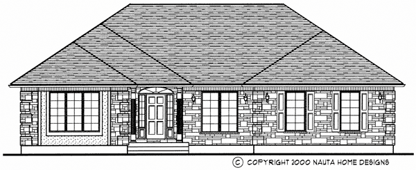 Bungalow house plan BN104 front elevation