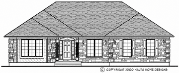 Bungalow house plan BN104 front elevation