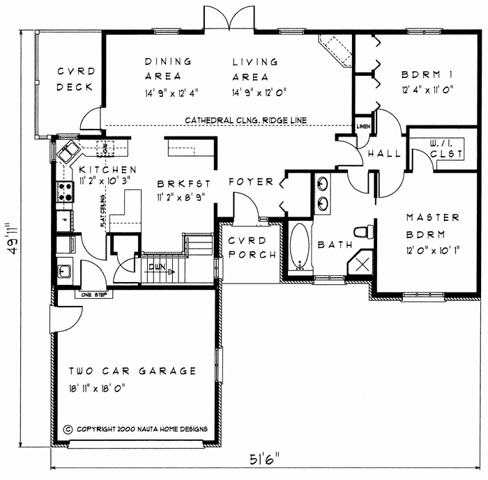 Bungalow house plan BN106 floor plan