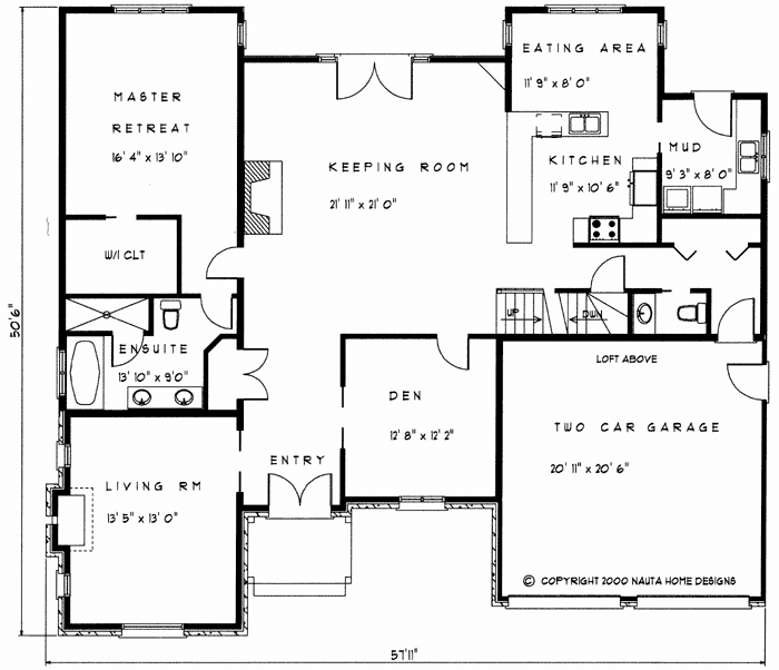 Bungalow house plan BN114 floor plan