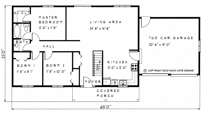 Bungalow house plan BN117 floor plan