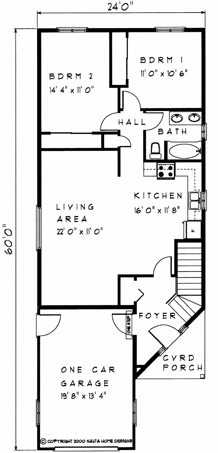 Bungalow House Plan BN123 Floor Plan