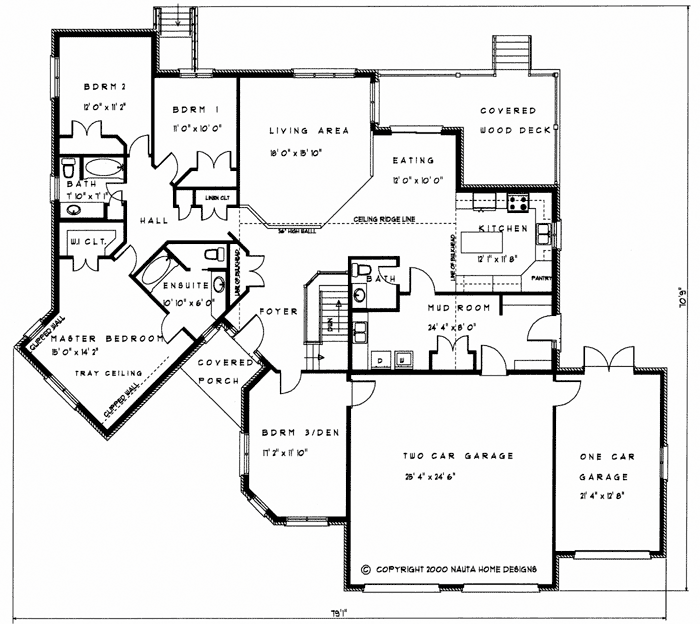 Bungalow house plan BN127 floor plan