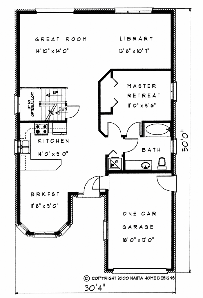 Bungalow House Plan BN138 Floor Plan