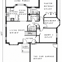 Bungalow house plan BN142 floor plan