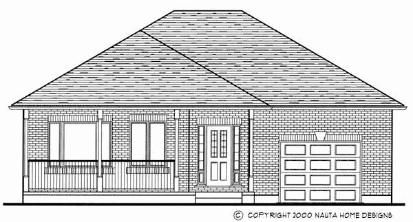 Bungalow house plan BN147 front elevation