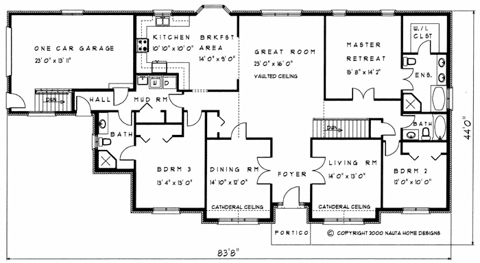 Bungalow house plan BN148 floor plan
