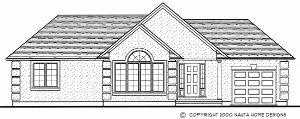 Bungalow house plan BN167 front elevation