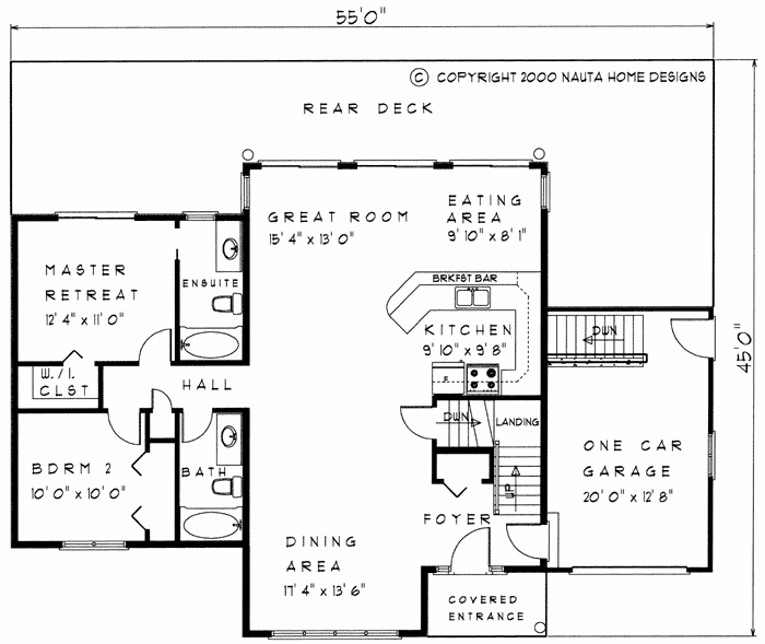 Bungalow house plan BN167 floor plan