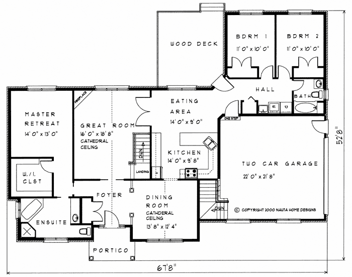 Bungalow house plan BN182 floor plan